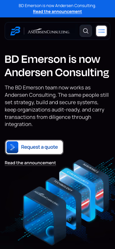 BD Emerson website preview — Cybersecurity consulting
