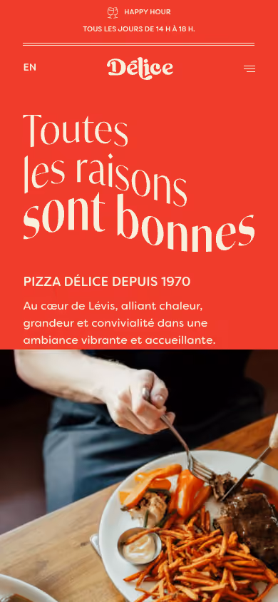 Délice website preview — Restaurant & pizzeria