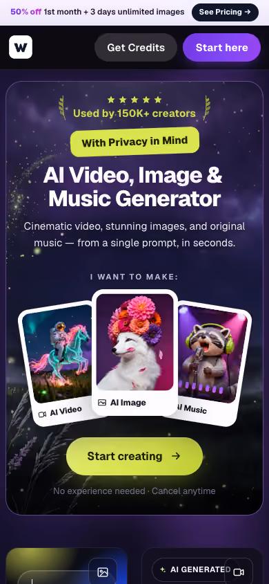 WowMade website preview — AI creative platform